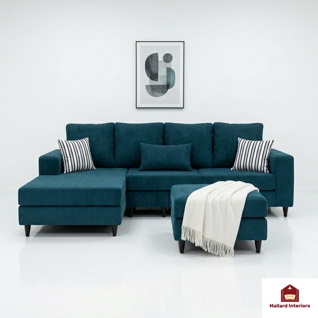 The Ridge in Teal ribbed corduroy